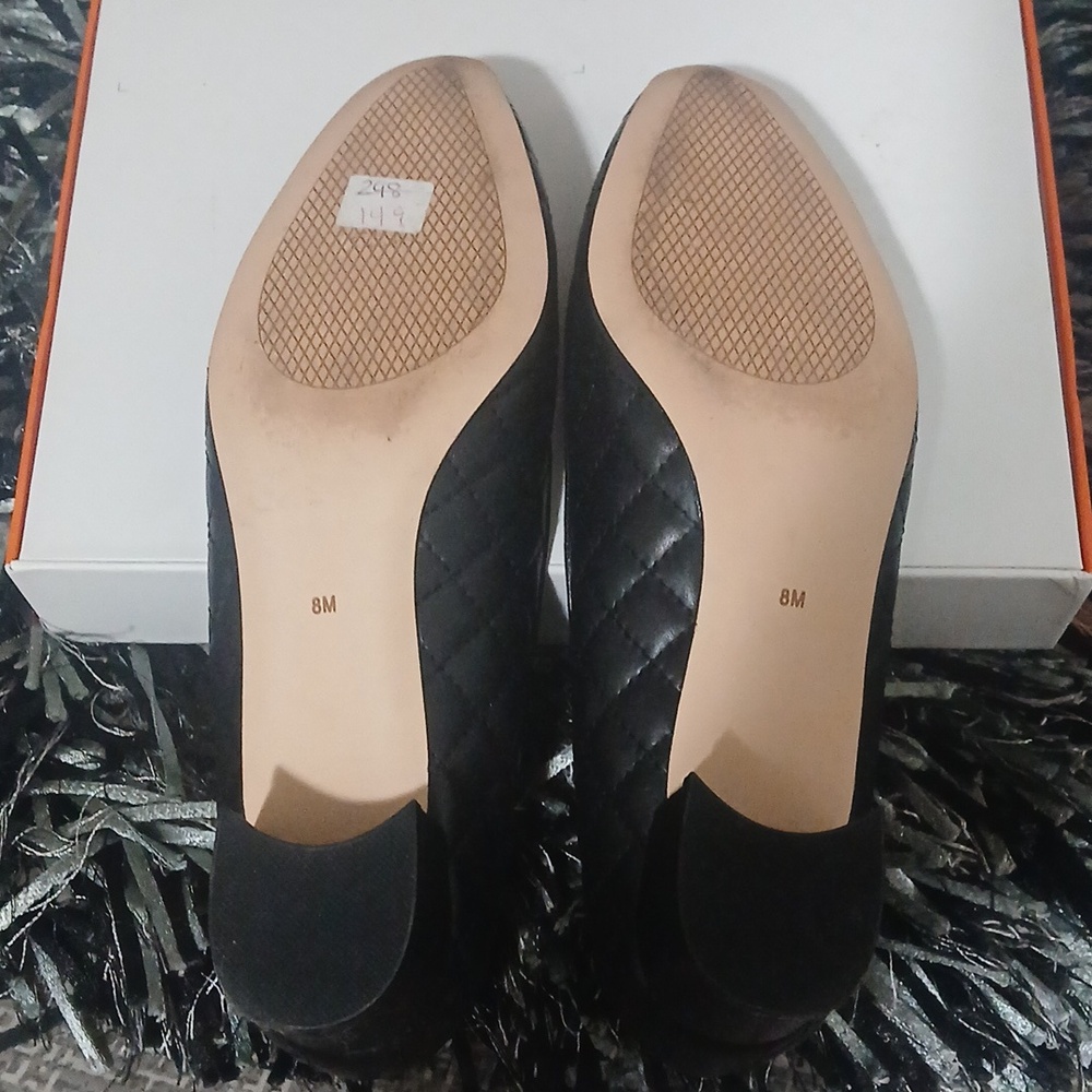 Milano Black Quilted Pointed-Toe Loafers - Picture 2 of 3